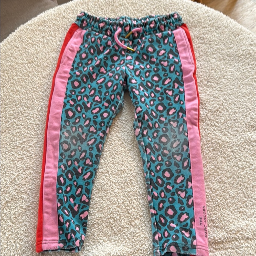 Little Marc Jacob’s Pink and Teal Leopard Print Joggers